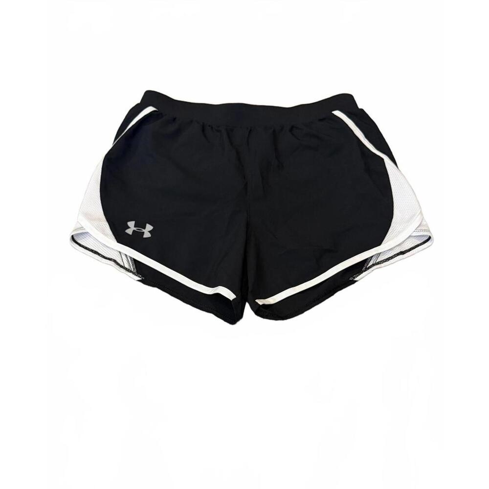 Under Armour Women’s Fly By 2.0‎ Running Shorts Black/White - Style 1350196 XS